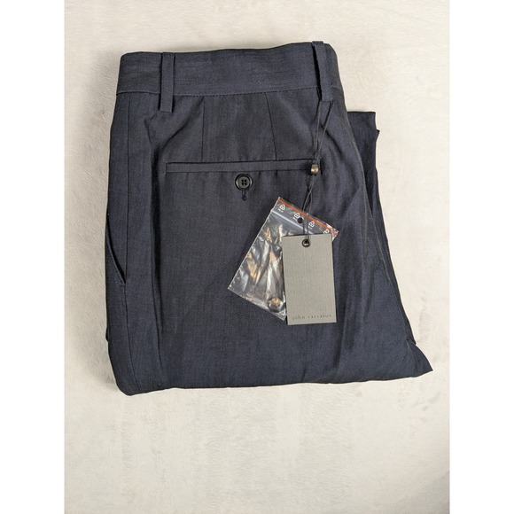 NWT‎ John Varvatos Men's Charcoal Wool Linen Blend Dress Pants Size 34Unhemmed